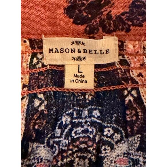 Mason & Belle Boho Floral Peasant Festival Top – Size Large - Picture 4 of 6